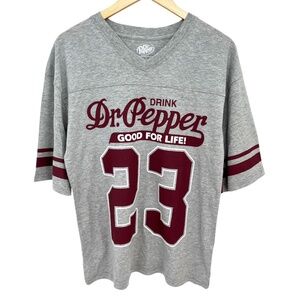Dr. Pepper Athletic V-Neck T-Shirt Oversized Fit Women’s XS